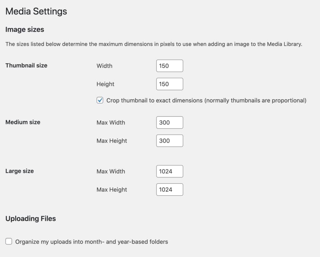 WordPress-Media-Settings