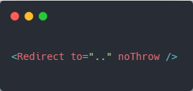 Redirect noThrow