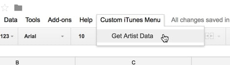 Custom iTunes API menu