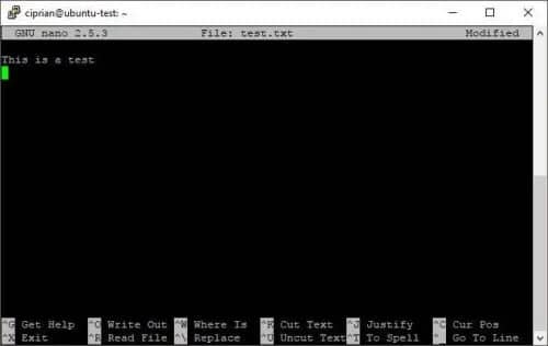 Nano interface when editing files - must know ssh commands