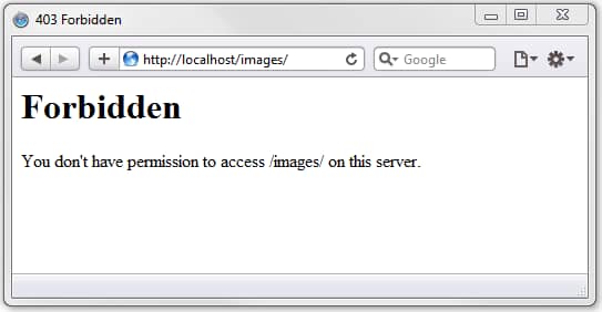 403 Forbidden HTTP response
