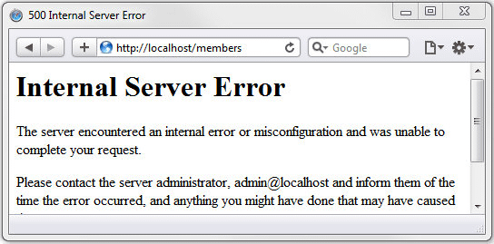 500 Internal Server Error