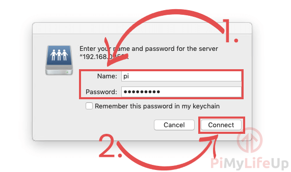 Mac OS X Enter AFP Share Login Details