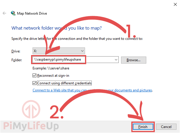 Windows Samba Network Drive Details