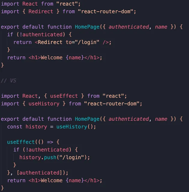 How to redirect in ReactJs with react-router-dom