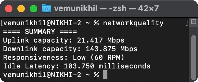 networkQuality summary