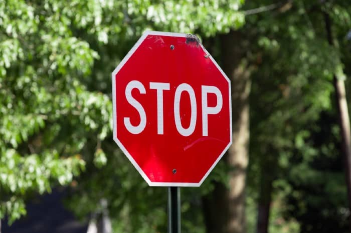 a stop sign