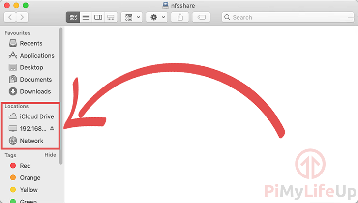 MAC OS X Raspberry Pi NFS Connected