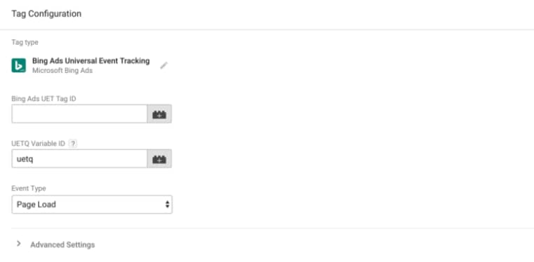 Google Tag Manager Tutorial - Bing Ads tag template