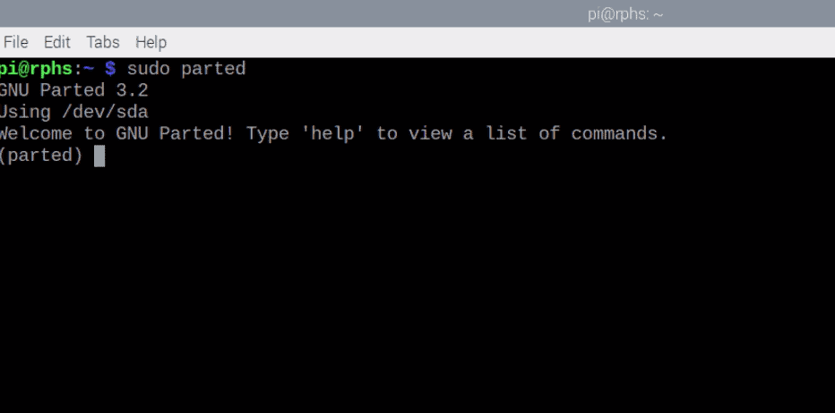 sudo parted