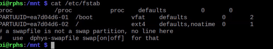 fstab in linux